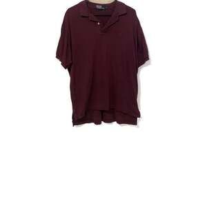 Vintage Polo by Ralph Lauren Men's Burgundy Cotton Polo Shirt Size L